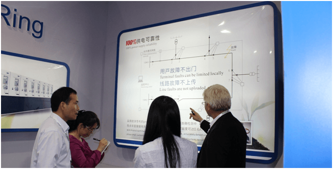 Mr. Lars向電器工業(yè)協(xié)會(huì)智能電網(wǎng)設(shè)備委員會(huì)秘書長(zhǎng)介紹赫茲曼簡(jiǎn)潔高效的配網(wǎng)自動(dòng)化